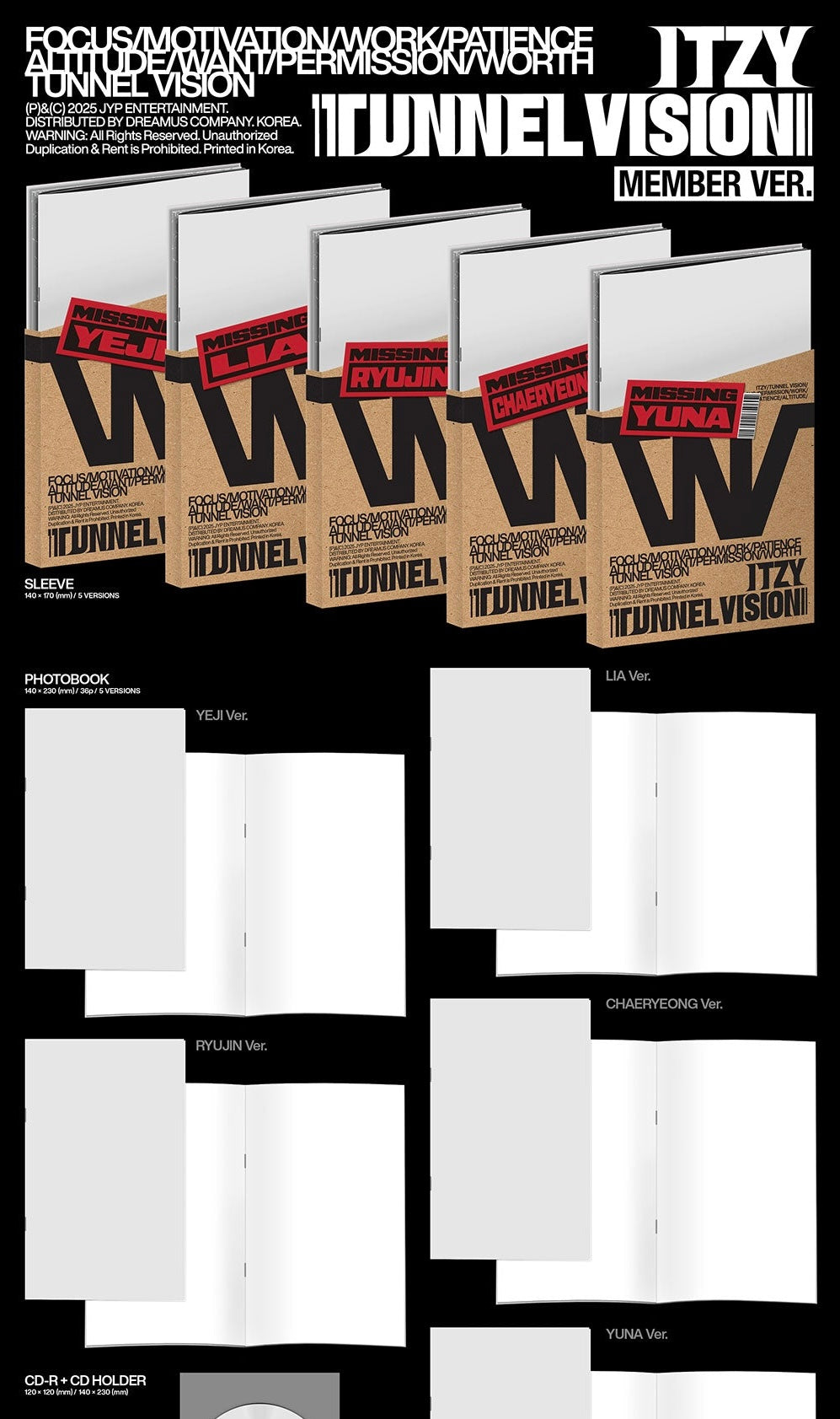 ITZY • TUNNEL VISION (Member Ver.) [PREORDER]