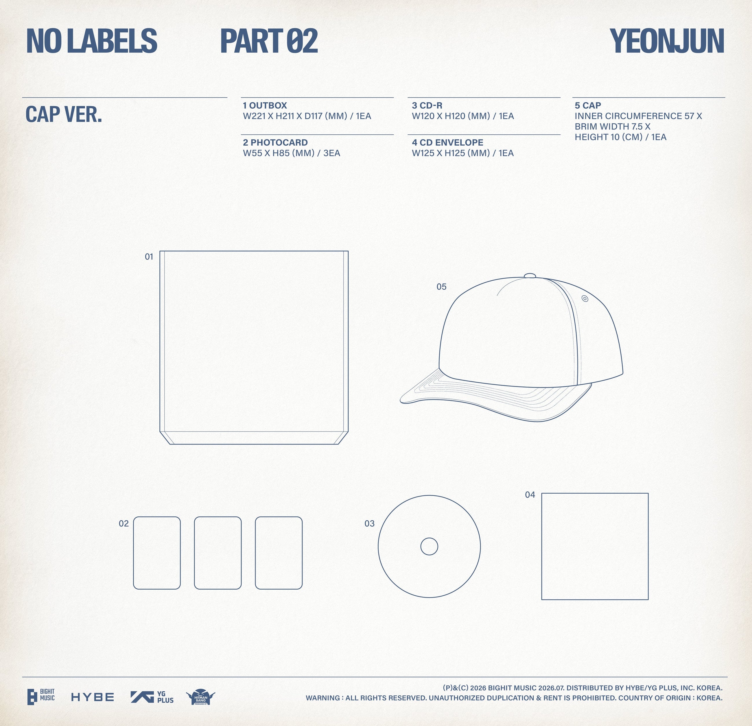 Yeonjun • NO LABELS: PART 02 (Photocard Case / Cap Ver.) [PREORDER]